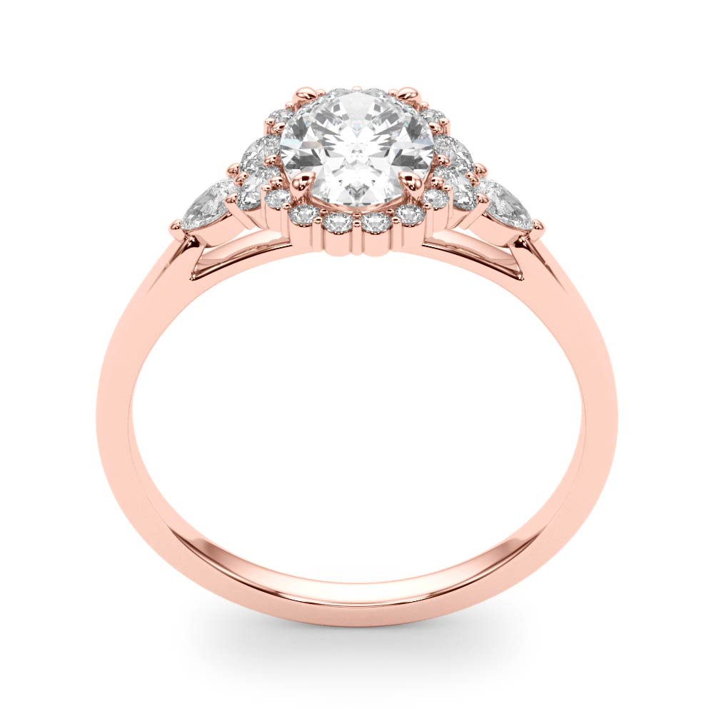 Couture Sidestone Oval Diamond Engagement Ring — 9K/18K Gold & Platinum