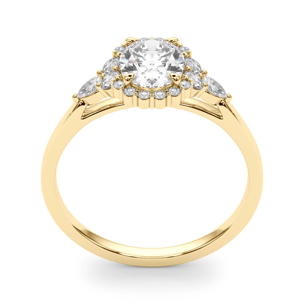 Couture Sidestone Oval Diamond Engagement Ring — 9K/18K Gold & Platinum