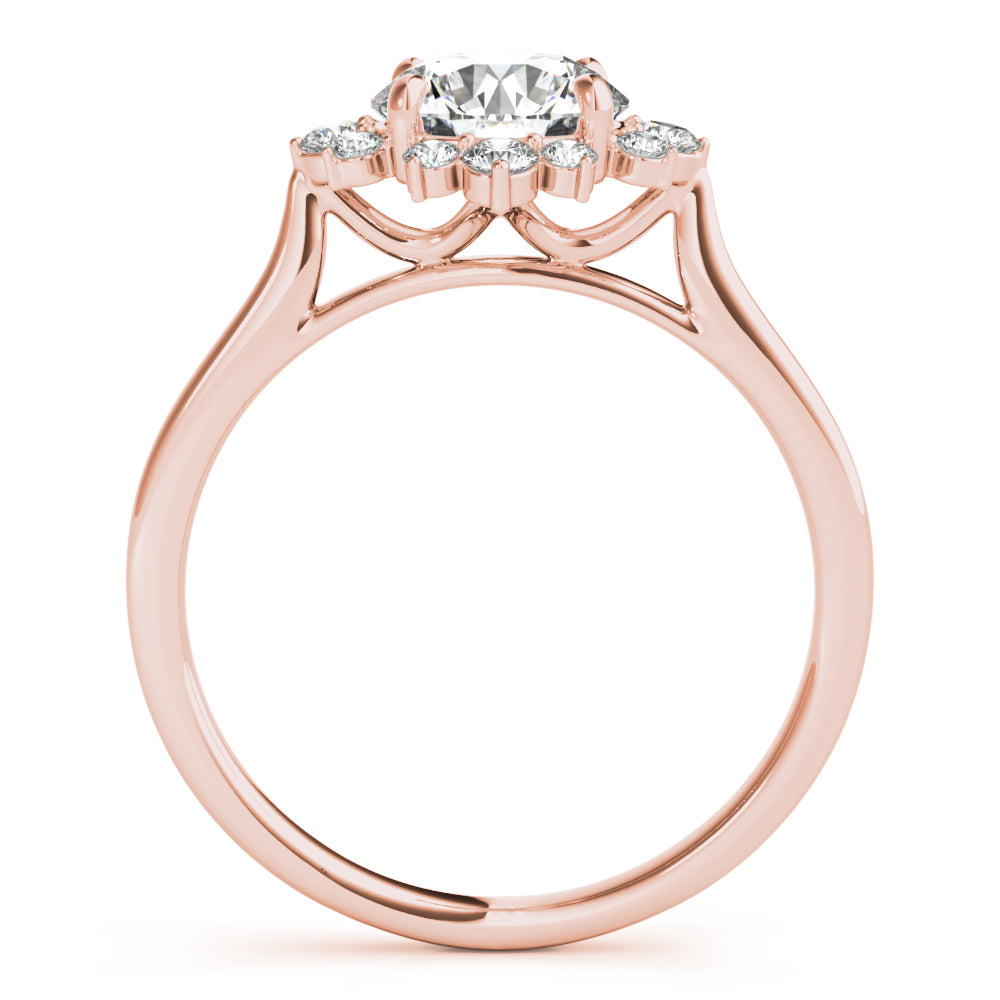 Cherished For Center Round Diamond Engagement Ring — 9K/18K Gold & Platinum