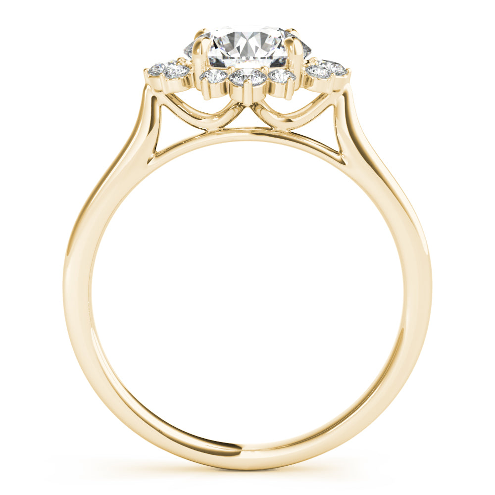 Cherished For Center Round Diamond Engagement Ring — 9K/18K Gold & Platinum