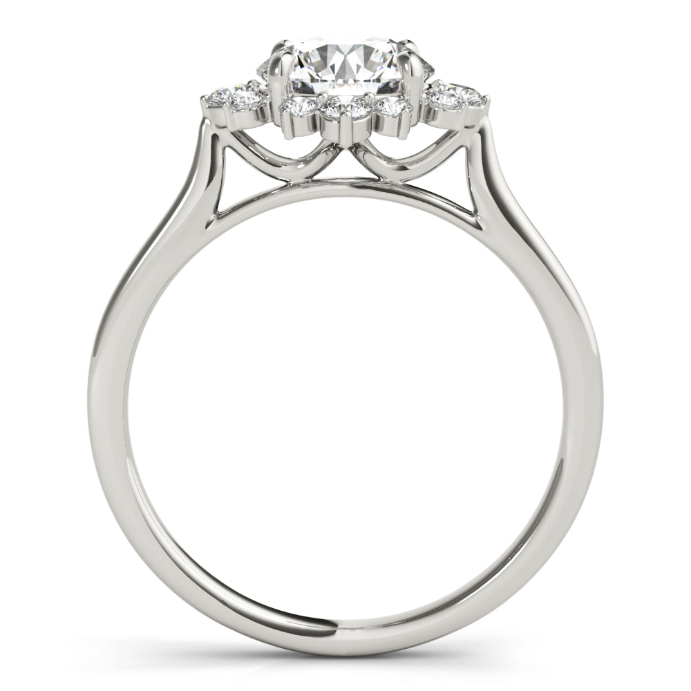 Cherished For Center Round Diamond Engagement Ring — 9K/18K Gold & Platinum