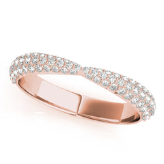 Multirow Pavã© Half Eternity Ring in Gold & Platinum