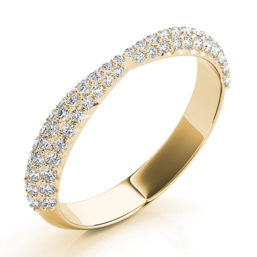 Multirow Pavã© Half Eternity Ring in Gold & Platinum