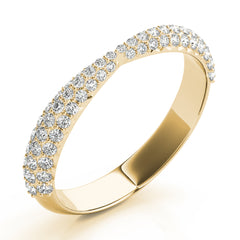 Multirow Pavã© Half Eternity Ring in Gold & Platinum