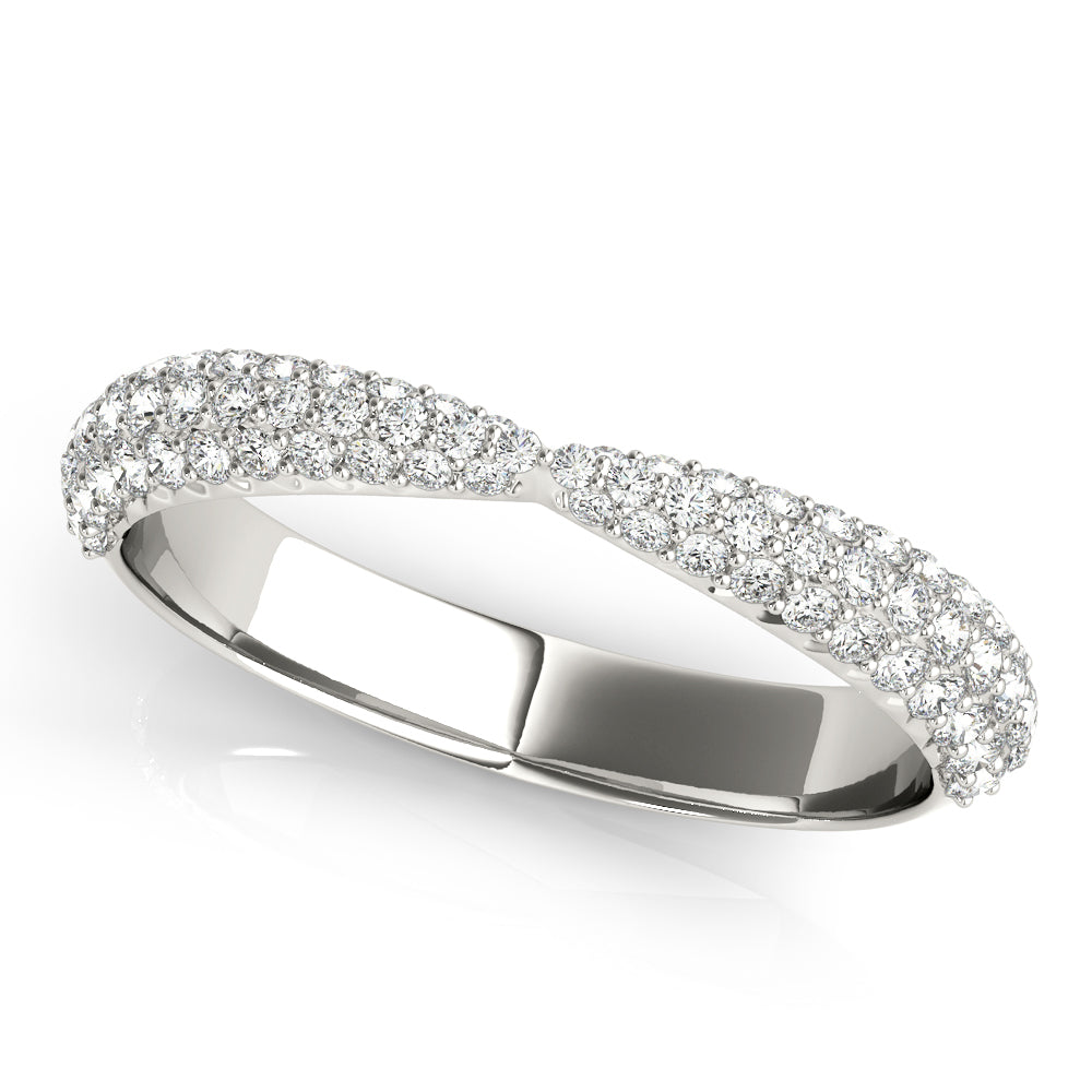 Multirow Pavã© Half Eternity Ring in Gold & Platinum