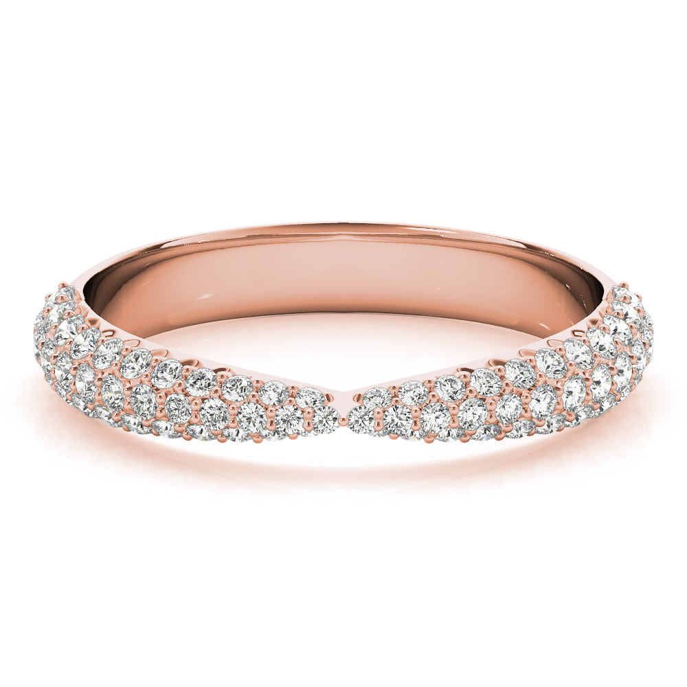 Multirow Pavã© Half Eternity Ring in Gold & Platinum