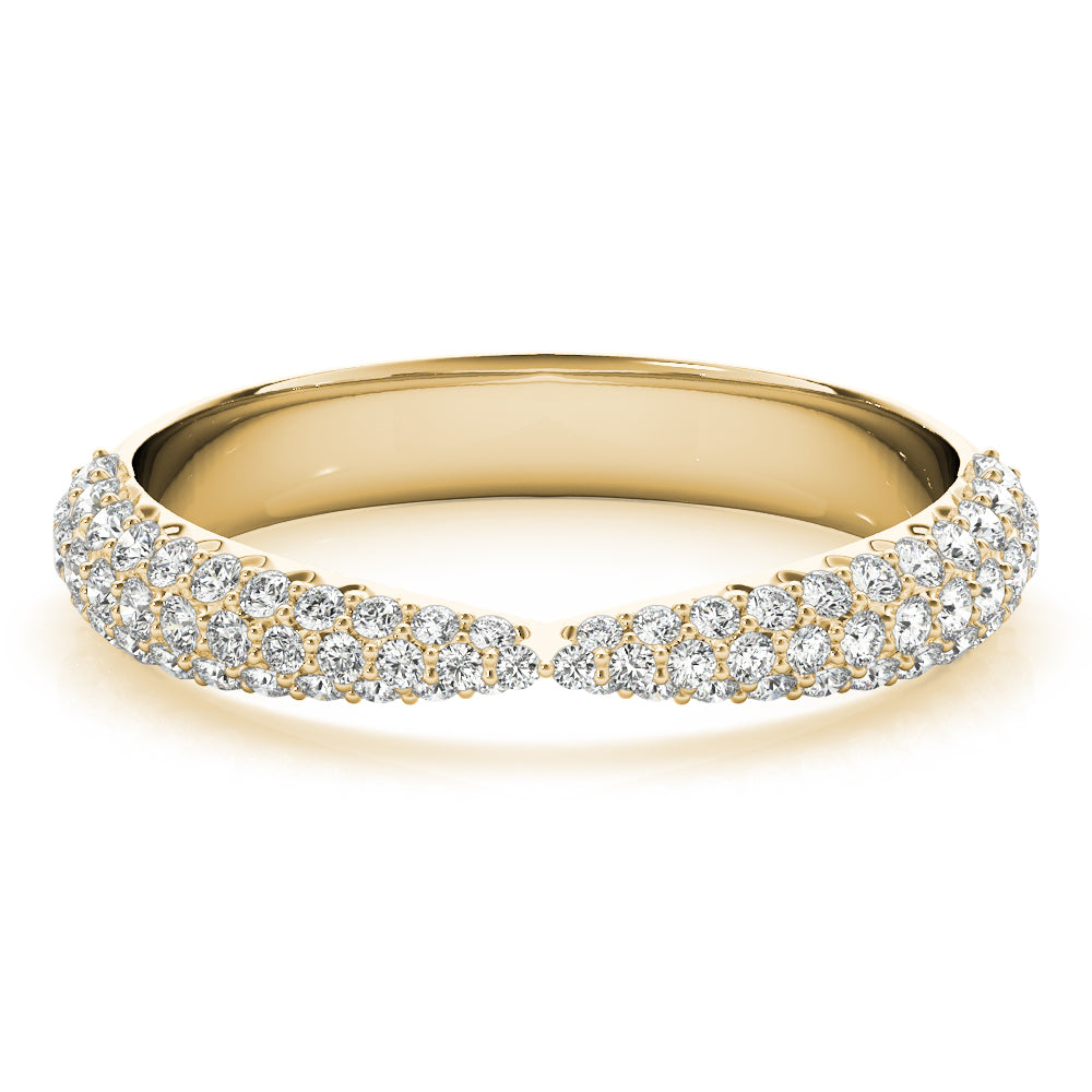 Multirow Pavã© Half Eternity Ring in Gold & Platinum