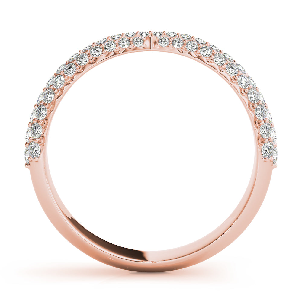Multirow Pavã© Half Eternity Ring in Gold & Platinum