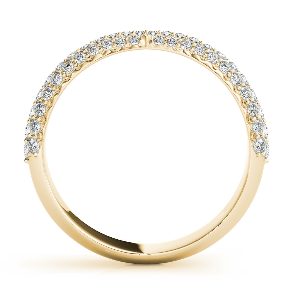 Multirow Pavã© Half Eternity Ring in Gold & Platinum