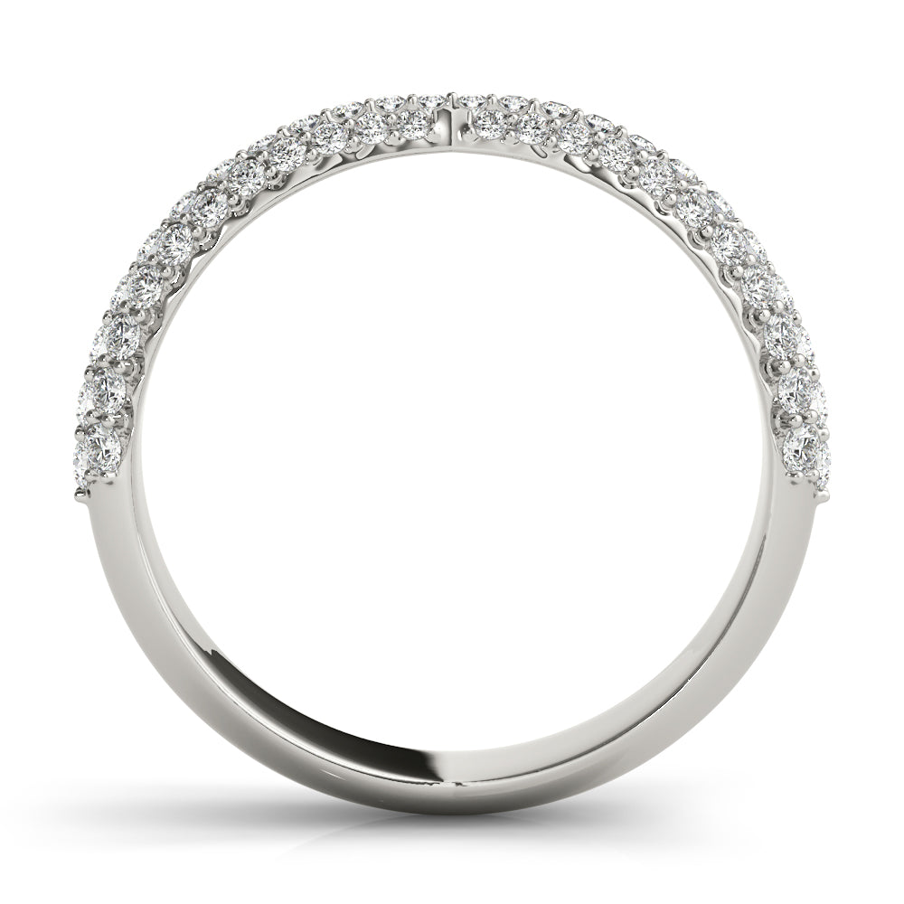 Multirow Pavã© Half Eternity Ring in Gold & Platinum