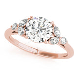 Dazzling Sidestone Round Diamond Engagement Ring — 9K/18K Gold & Platinum
