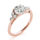 Dazzling Sidestone Round Diamond Engagement Ring — 9K/18K Gold & Platinum