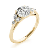 Dazzling Sidestone Round Diamond Engagement Ring — 9K/18K Gold & Platinum
