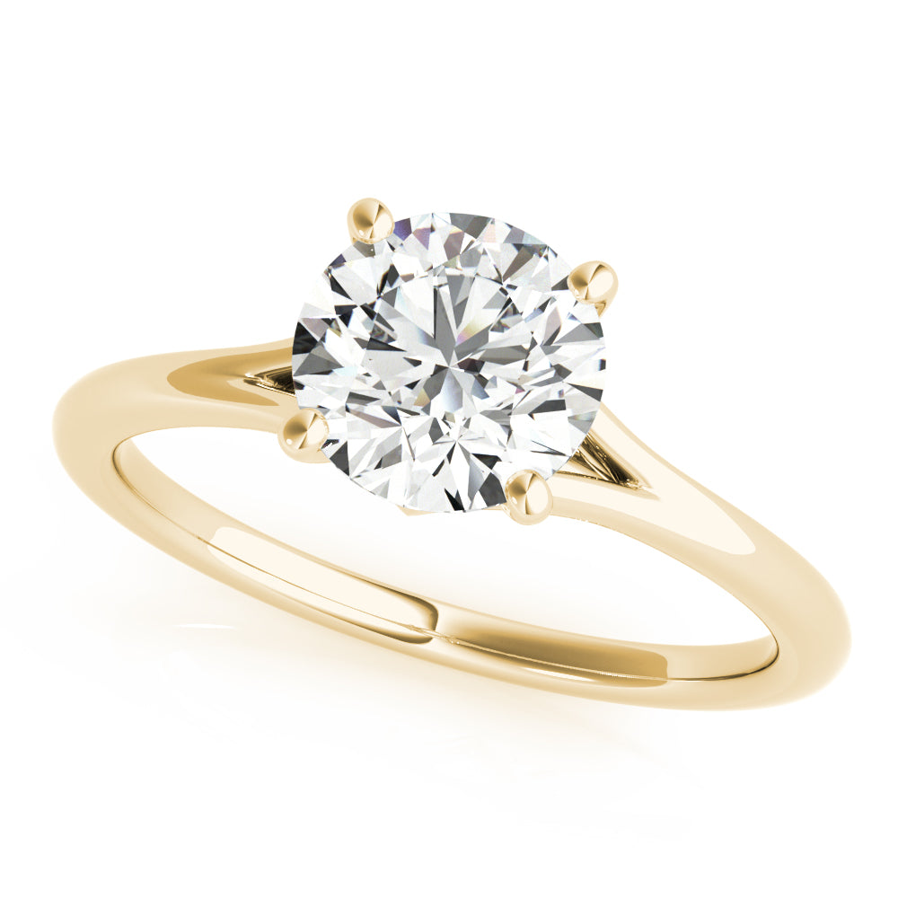 IGI Lab-Grown Round Cut D-VVS Diamond 4-Prong Engagement Ring.