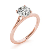 Crowned Solitaire Round Diamond Engagement Ring — 9K/18K Gold & Platinum