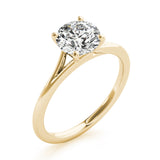 Crowned Solitaire Round Diamond Engagement Ring — 9K/18K Gold & Platinum