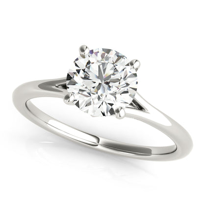 IGI Lab-Grown Round Cut D-VVS Diamond 4-Prong Engagement Ring.