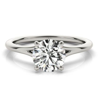 IGI Lab-Grown Round Cut D-VVS Diamond 4-Prong Engagement Ring.