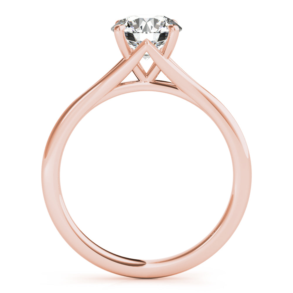 Crowned Solitaire Round Diamond Engagement Ring — 9K/18K Gold & Platinum