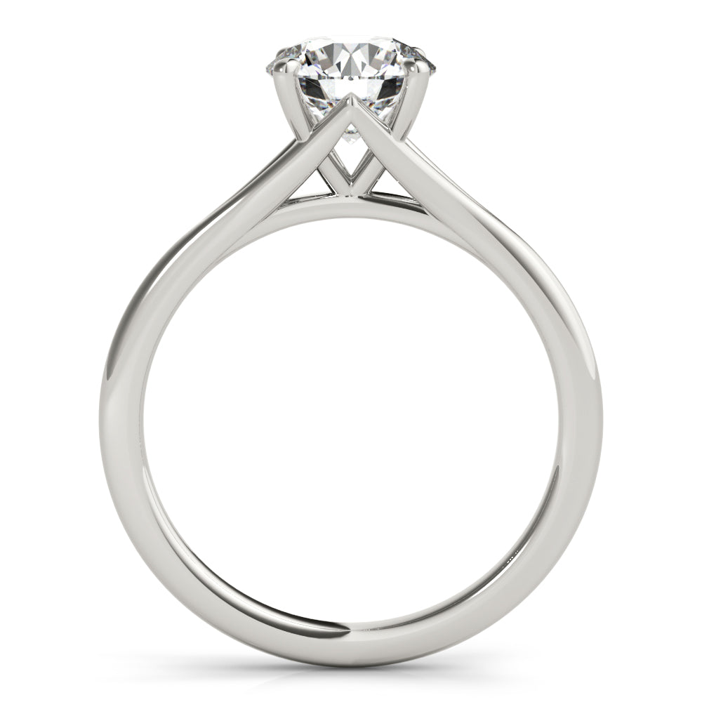 Crowned Solitaire Round Diamond Engagement Ring — 9K/18K Gold & Platinum