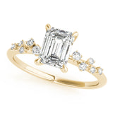 Pristine Cut Center Emerald Diamond Engagement Ring — 9K/18K Gold & Platinum