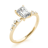 Pristine Cut Center Emerald Diamond Engagement Ring — 9K/18K Gold & Platinum