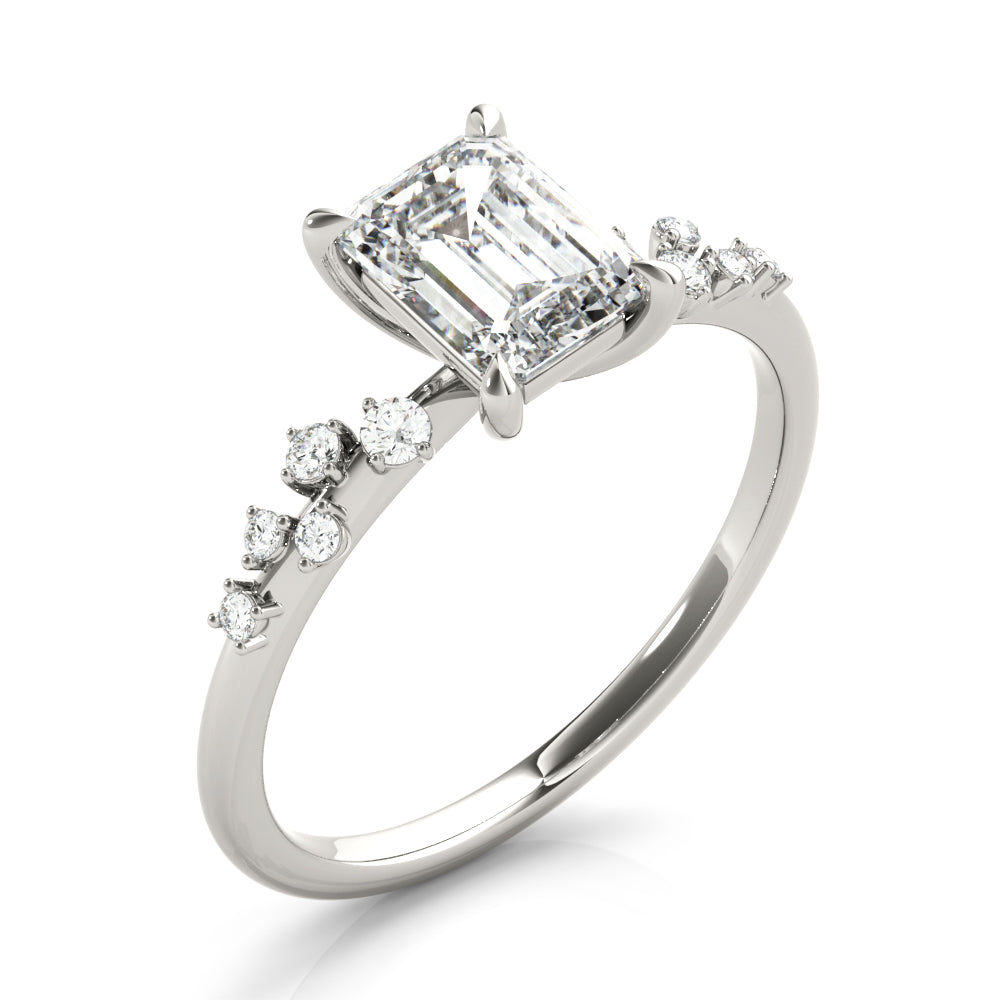 Pristine Cut Center Emerald Diamond Engagement Ring — 9K/18K Gold & Platinum