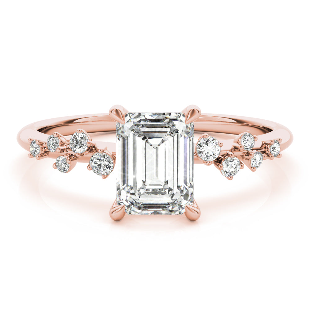 Pristine Cut Center Emerald Diamond Engagement Ring — 9K/18K Gold & Platinum