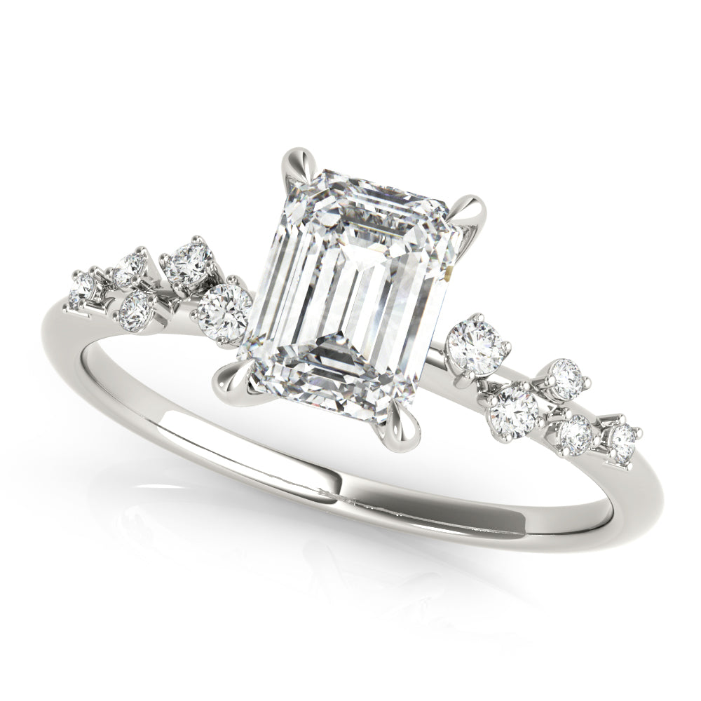 Pristine Cut Center Emerald Diamond Engagement Ring — 9K/18K Gold & Platinum