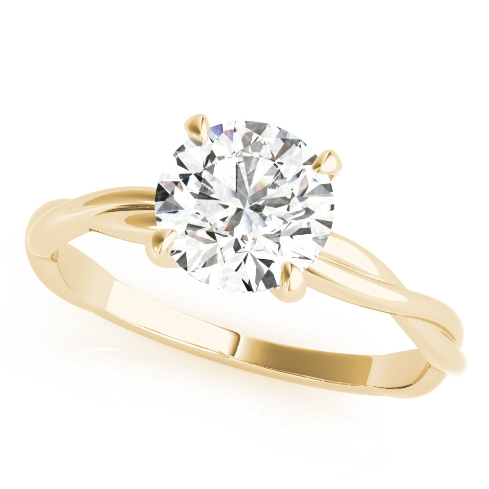 Noble Solitaire Round Diamond Engagement Ring — 9K/18K Gold & Platinum