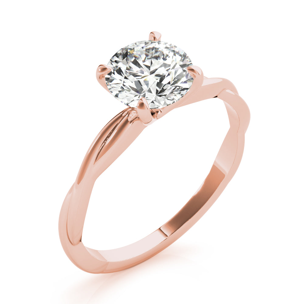 Noble Solitaire Round Diamond Engagement Ring — 9K/18K Gold & Platinum