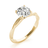 Noble Solitaire Round Diamond Engagement Ring — 9K/18K Gold & Platinum