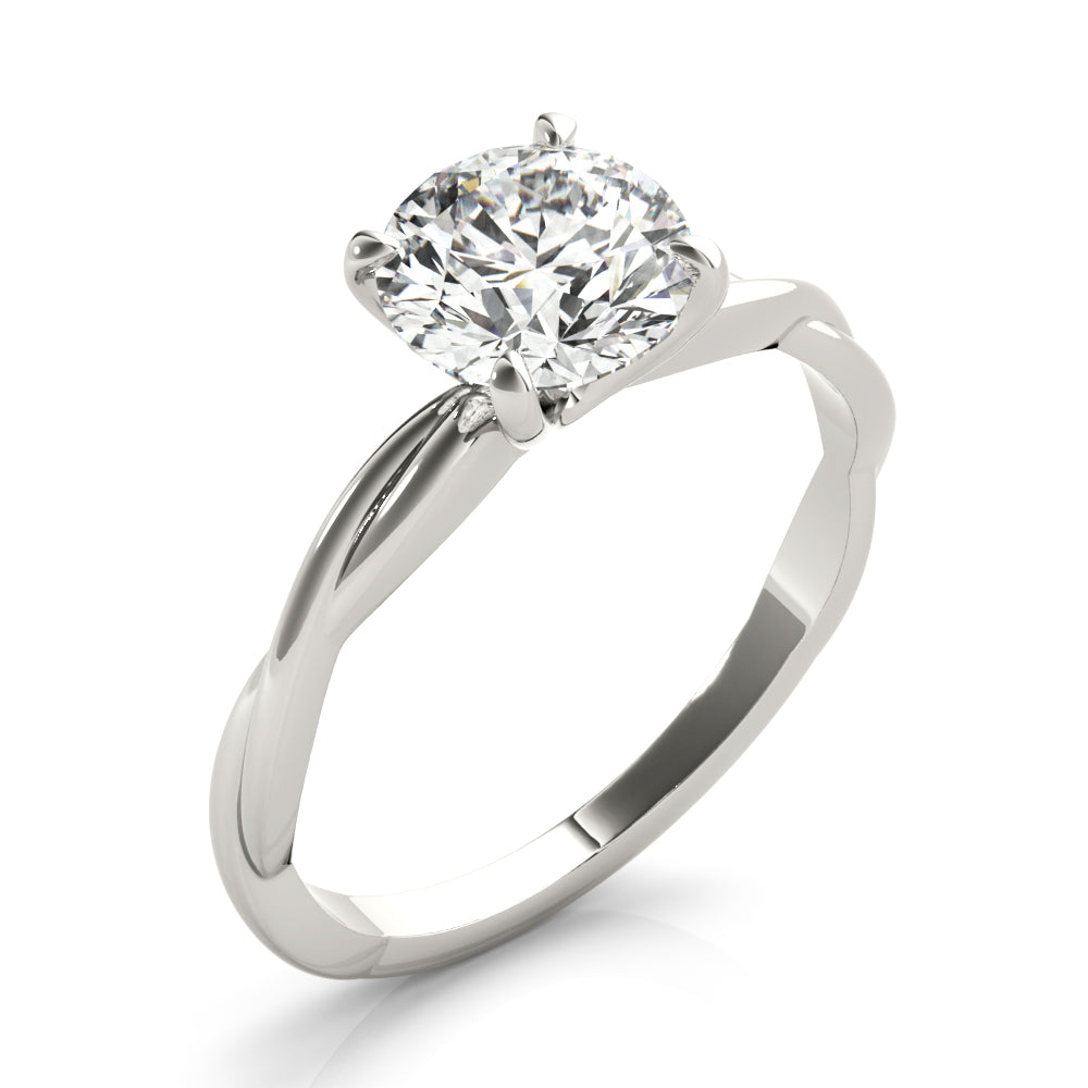Noble Solitaire Round Diamond Engagement Ring — 9K/18K Gold & Platinum