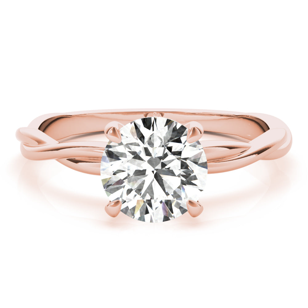 Noble Solitaire Round Diamond Engagement Ring — 9K/18K Gold & Platinum