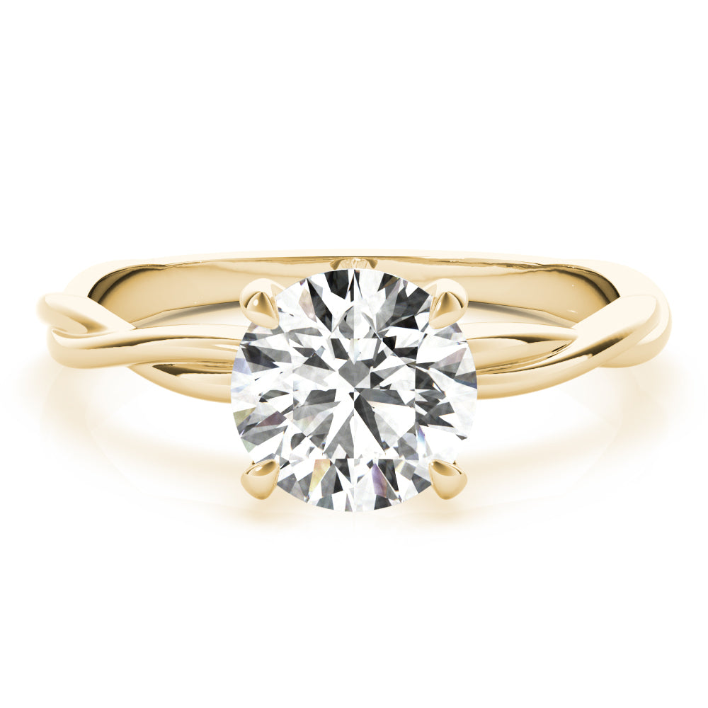 Noble Solitaire Round Diamond Engagement Ring — 9K/18K Gold & Platinum