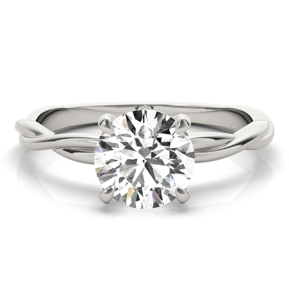 Lab Grown Diamond Round Cut D/VVS Solitaire Prong Set Twisted Engagement Ring