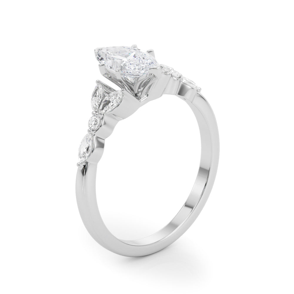 Devoted Engagement Ring Marquise Diamond Engagement Ring — 9K/18K Gold & Platinum