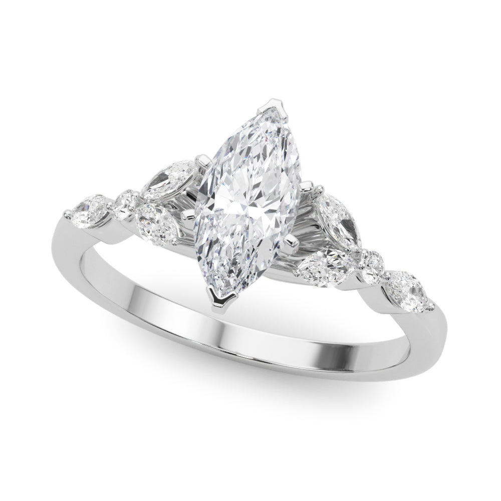 Devoted Engagement Ring Marquise Diamond Engagement Ring — 9K/18K Gold & Platinum