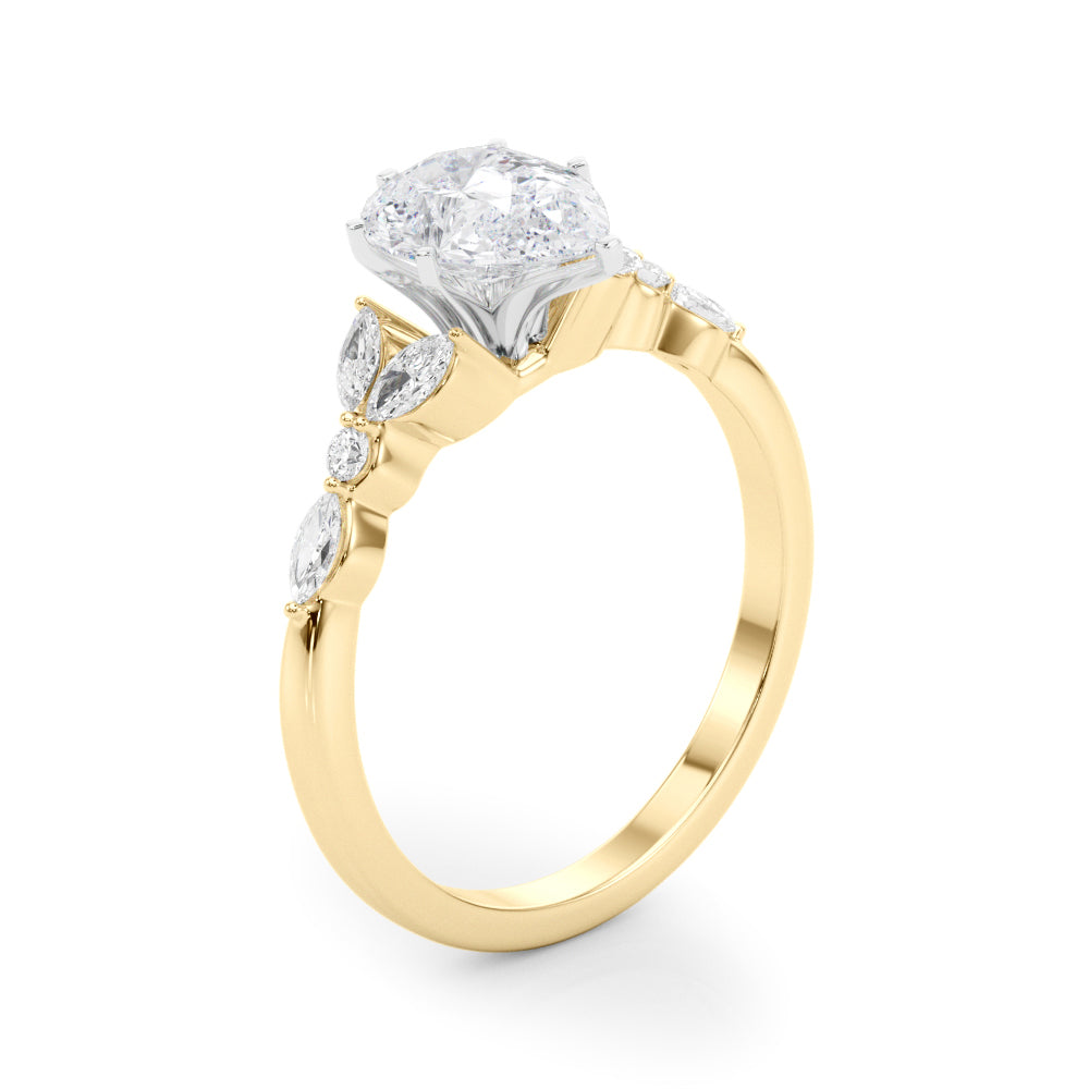 Devoted Engagement Ring Marquise Diamond Engagement Ring — 9K/18K Gold & Platinum