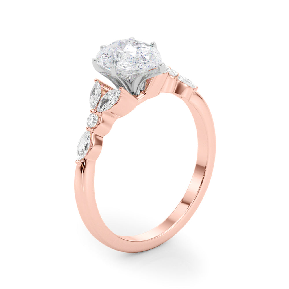 Devoted Engagement Ring Marquise Diamond Engagement Ring — 9K/18K Gold & Platinum