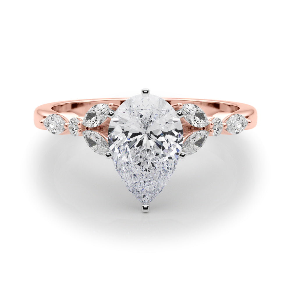 Devoted Engagement Ring Marquise Diamond Engagement Ring — 9K/18K Gold & Platinum