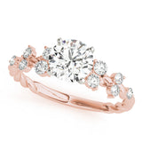 Resplendent Sidestone Round Diamond Engagement Ring — 9K/18K Gold & Platinum