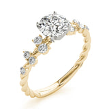 Resplendent Sidestone Round Diamond Engagement Ring — 9K/18K Gold & Platinum