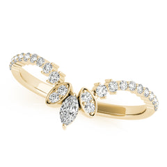 Marquise Chevron Half Eternity Ring in Gold & Platinum