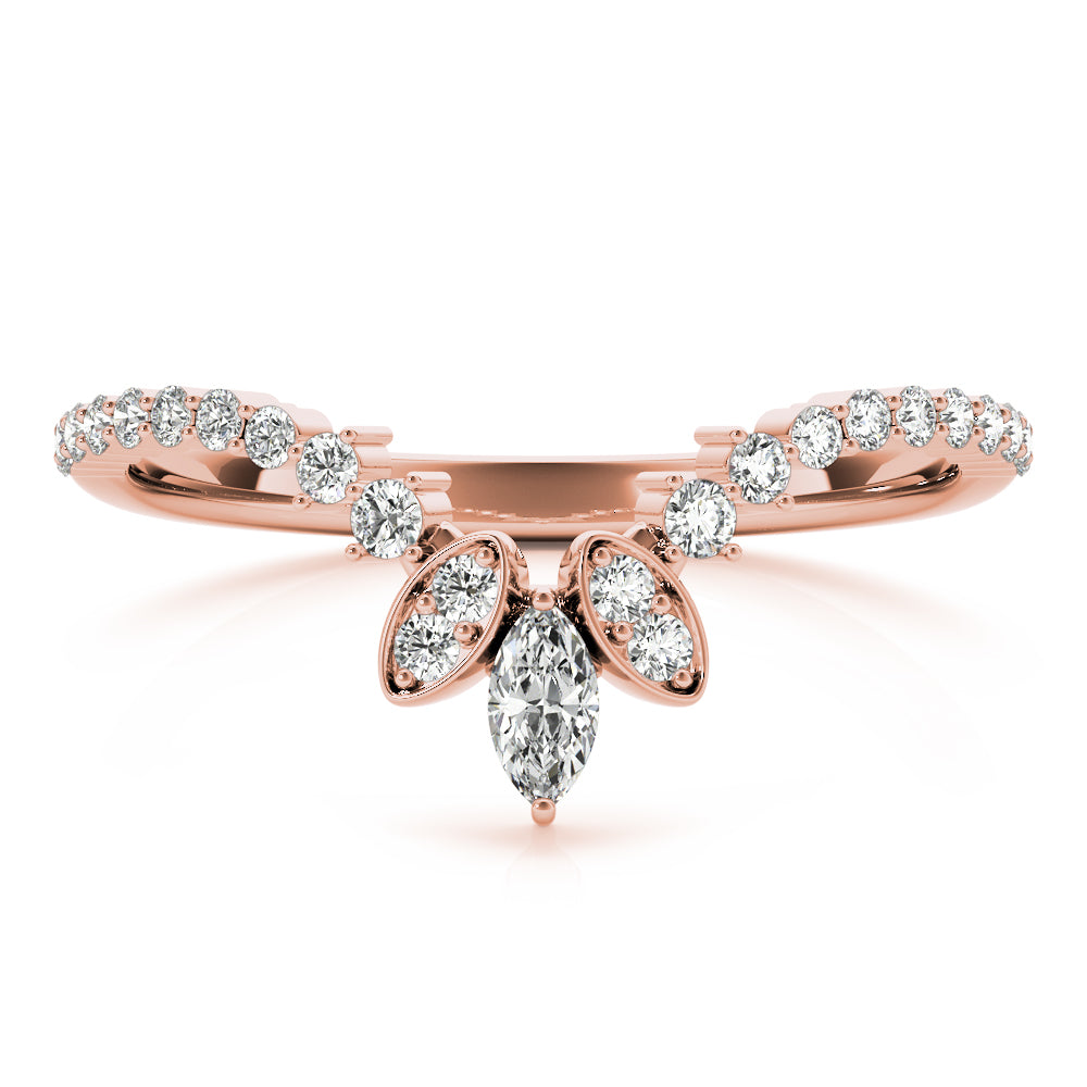 Marquise Chevron Half Eternity Ring in Gold & Platinum
