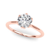 Elegant Solitaire Round Diamond Engagement Ring — 9K/18K Gold & Platinum