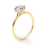 Elegant Solitaire Round Diamond Engagement Ring — 9K/18K Gold & Platinum