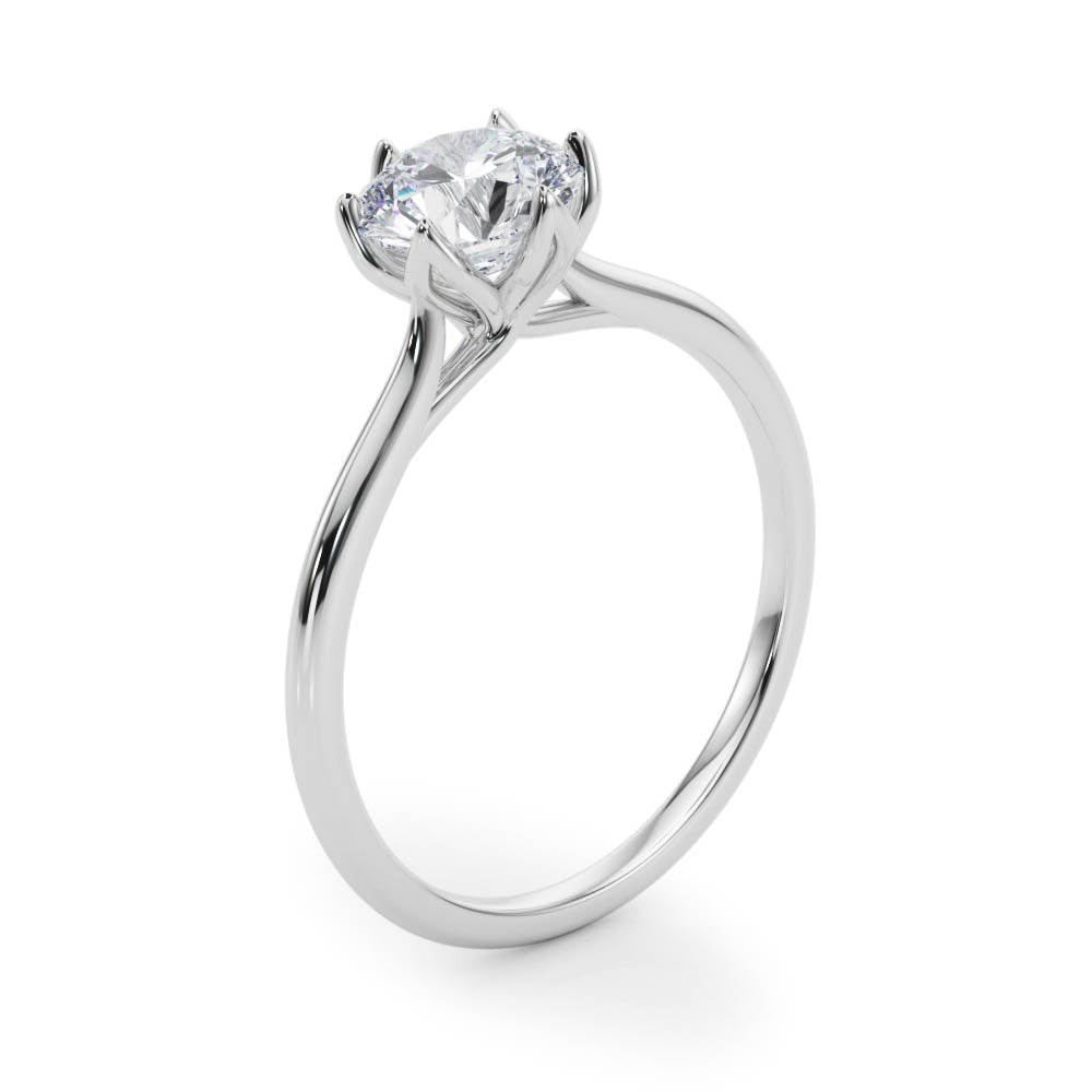 Elegant Solitaire Round Diamond Engagement Ring — 9K/18K Gold & Platinum