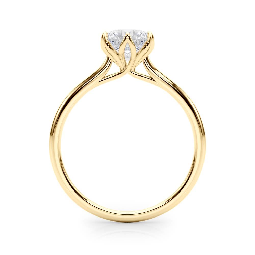 Elegant Solitaire Round Diamond Engagement Ring — 9K/18K Gold & Platinum