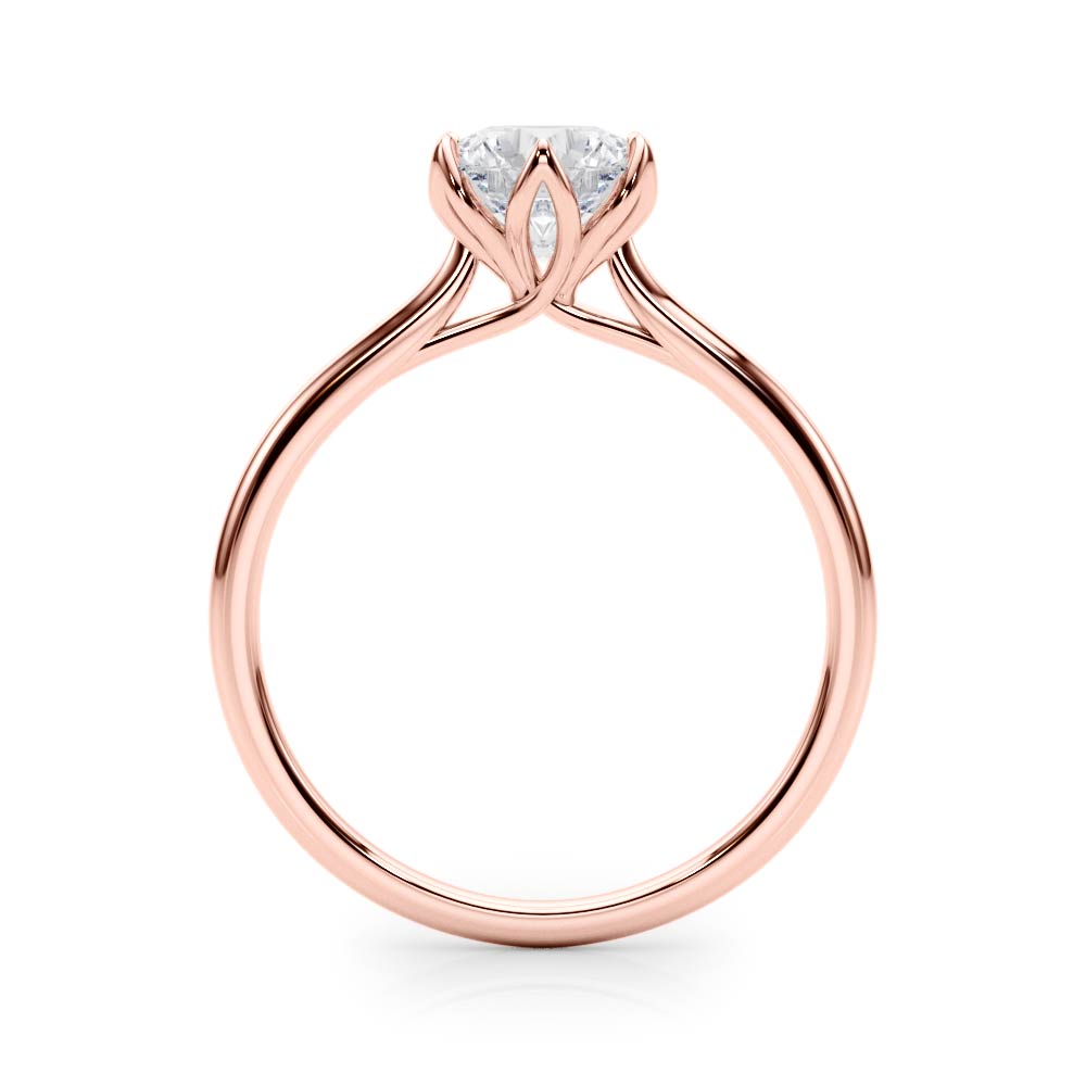 Elegant Solitaire Round Diamond Engagement Ring — 9K/18K Gold & Platinum
